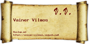 Vainer Vilmos névjegykártya